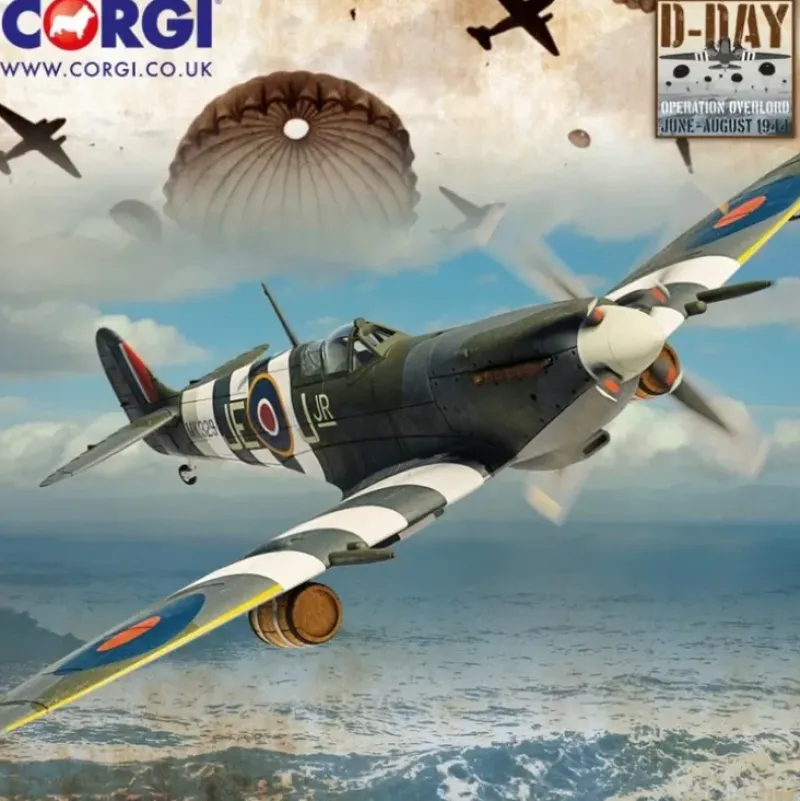 Airplane Model*Corgi AA29101 1:72 Supermarine Spitfire Mk IX RAF No.127 (Canadian) Wing, MK329, Johnnie Johnson, St.Croix-sue-Mer, France, Beer Runs, 1944 - Miniature Marvels: Airplane Models & Painted Dice