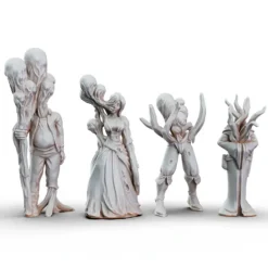 Miniature<Corrupted Towns Folk Bundle - Miniature Marvels: Airplane Models & Painted Dice