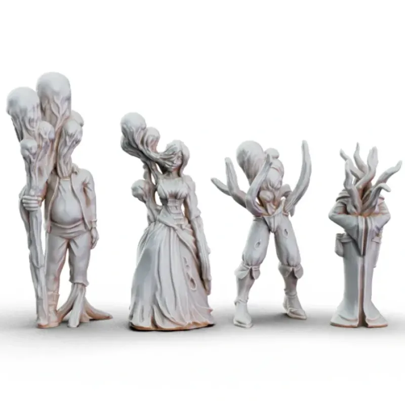 Miniature<Corrupted Towns Folk Bundle - Miniature Marvels: Airplane Models & Painted Dice