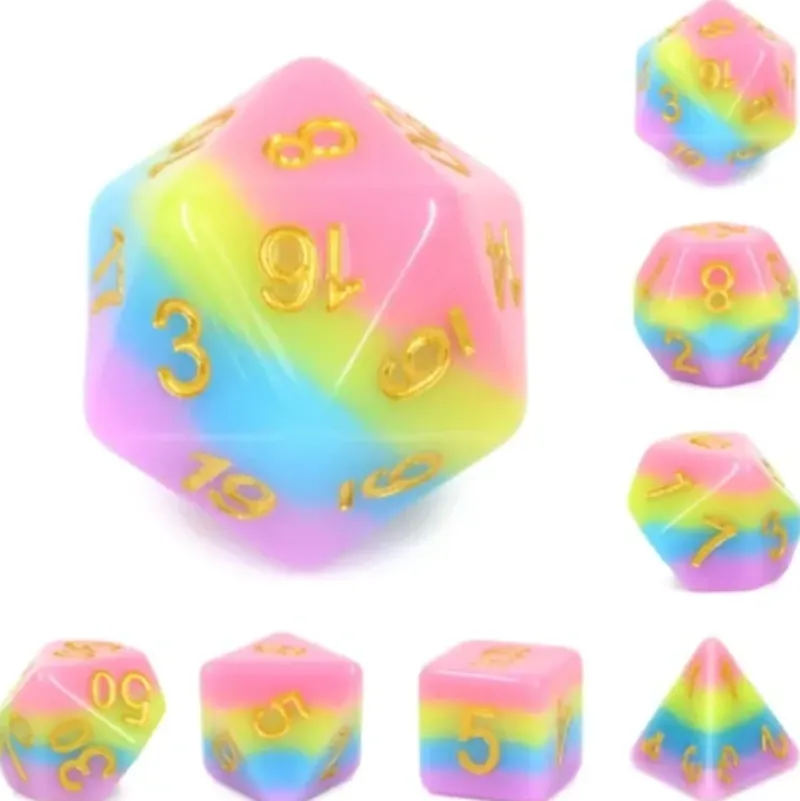 Shop All*Cotton Candy Dice w/Gold Numbers - Miniature Marvels: Airplane Models & Painted Dice