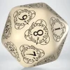 Dice<D20 Level Counter Beige & Black Die (1) QWS 20LEV18 - Miniature Marvels: Airplane Models & Painted Dice