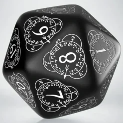 Dice<D20 Level Counter Black & White Die (1) QWS 20LEV05 - Miniature Marvels: Airplane Models & Painted Dice