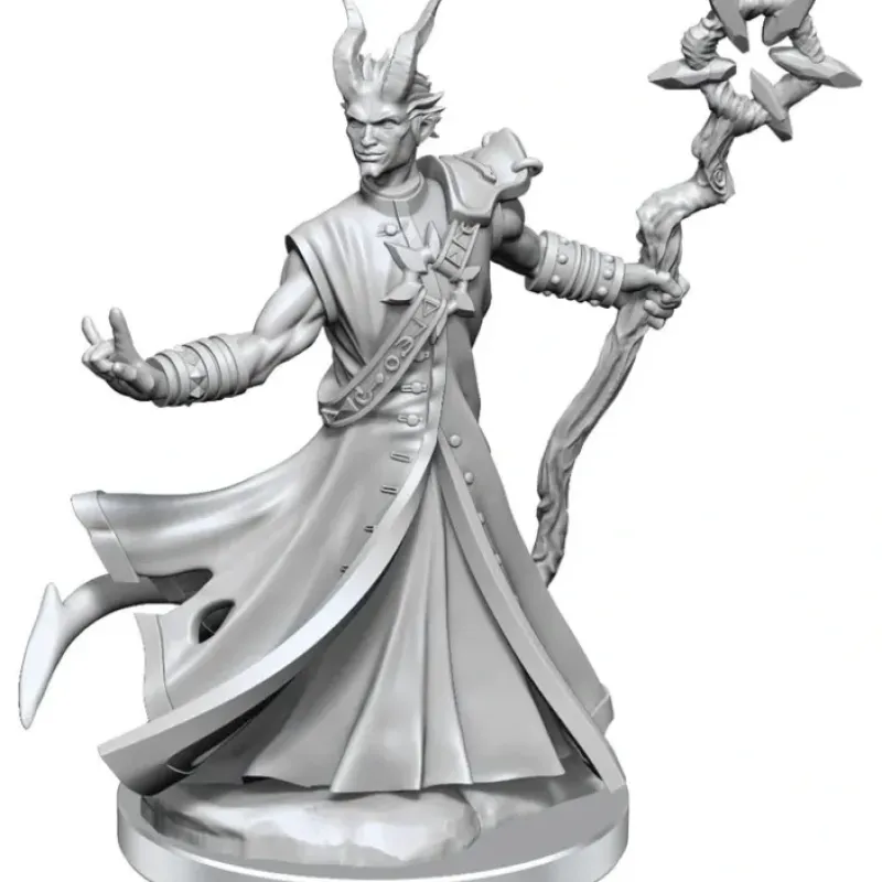 Miniature<D&D Frameworks: W01 - Tiefling Warlock Male WZK 75034 - Miniature Marvels: Airplane Models & Painted Dice