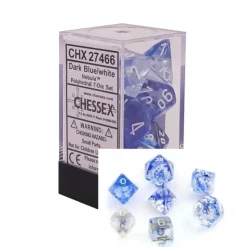 Dice<Dark Blue with White: Nebula Polyhedral Dice Set (7's) CHX 27466 - Miniature Marvels: Airplane Models & Painted Dice
