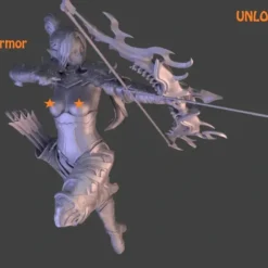Miniature<Dark Elf, Battle Armor Topless - Miniature Marvels: Airplane Models & Painted Dice