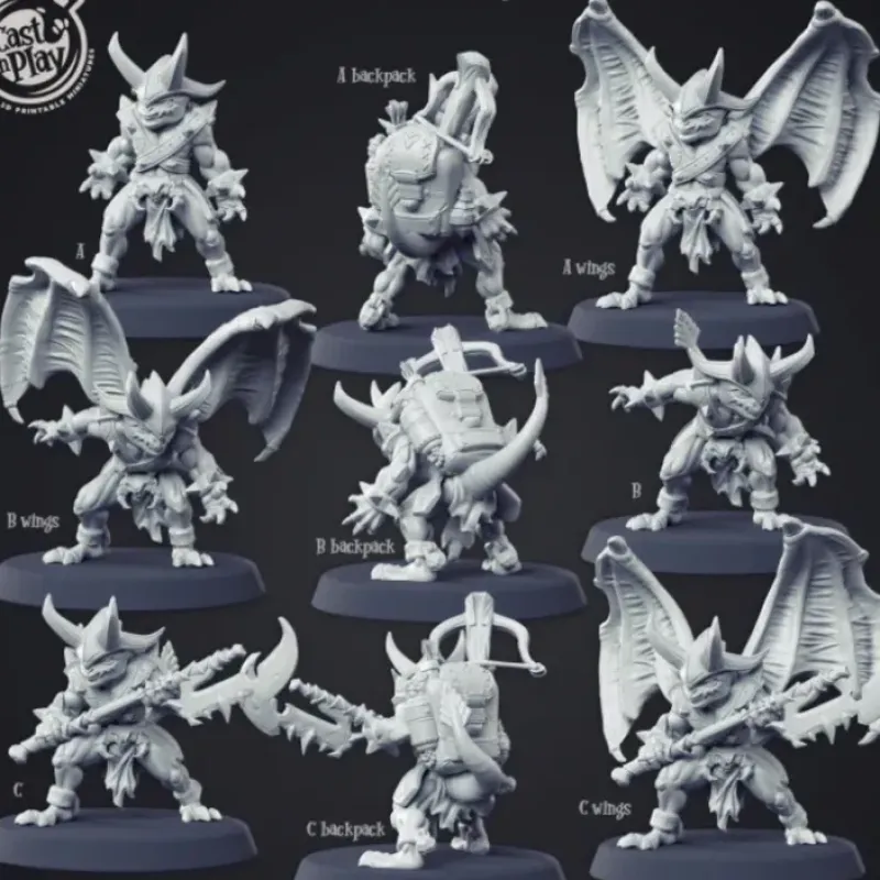 Miniature<Dark Imps - Miniature Marvels: Airplane Models & Painted Dice