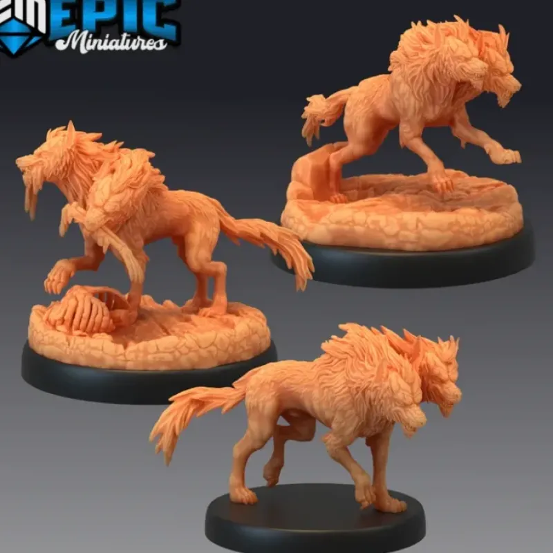 Miniature<Death Dogs - Miniature Marvels: Airplane Models & Painted Dice