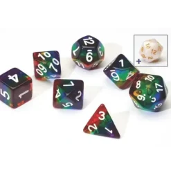Dice<Dice Set - Rainbow Transparent Layered Resin SDZ 0001-10 - Miniature Marvels: Airplane Models & Painted Dice