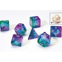 Dice<Dice Set: Aurora Blue Layered Resin SDZ 0001-12 - Miniature Marvels: Airplane Models & Painted Dice