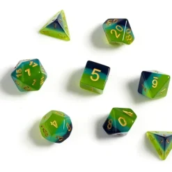 Dice<Dice Set: Green + Blue SDZ 0002-05 - Miniature Marvels: Airplane Models & Painted Dice