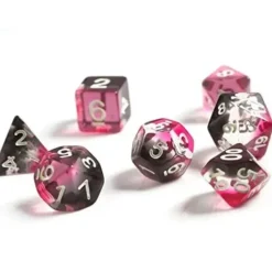 Dice<Dice Set: Pink, Clear, Black Resin SDZ 0002-01 - Miniature Marvels: Airplane Models & Painted Dice