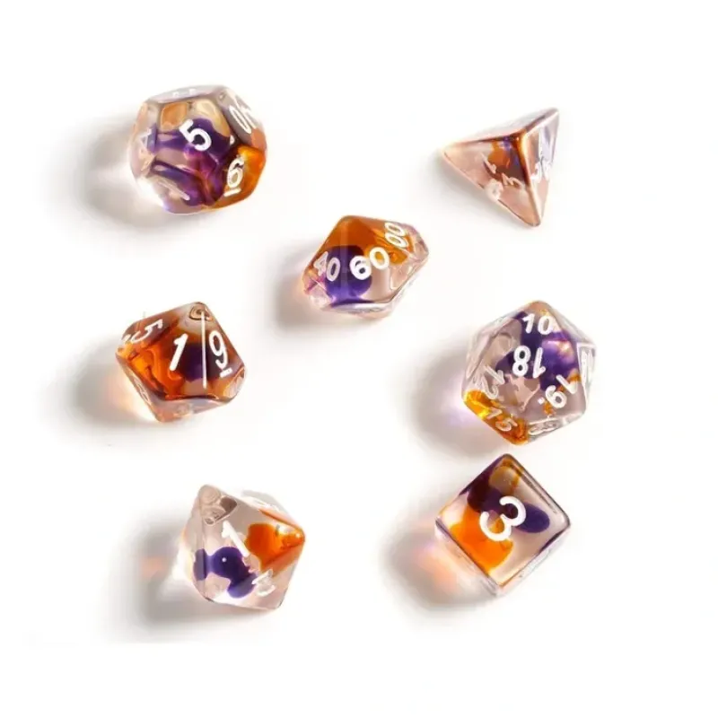 Dice<Dice Set: Purple, Orange Clear SDZ 0002-02 - Miniature Marvels: Airplane Models & Painted Dice