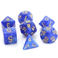 Shop All*Die Hard Dice - Blue Swirl with Gold - Miniature Marvels: Airplane Models & Painted Dice
