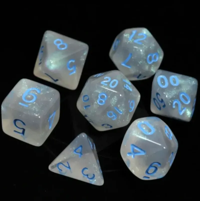 Shop All*Die Hard Dice - Glacial Moonstone w/ Blue - Miniature Marvels: Airplane Models & Painted Dice