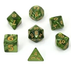 Shop All*Die Hard Dice - Mega Dice - Green Swirl w/ Gold - Miniature Marvels: Airplane Models & Painted Dice