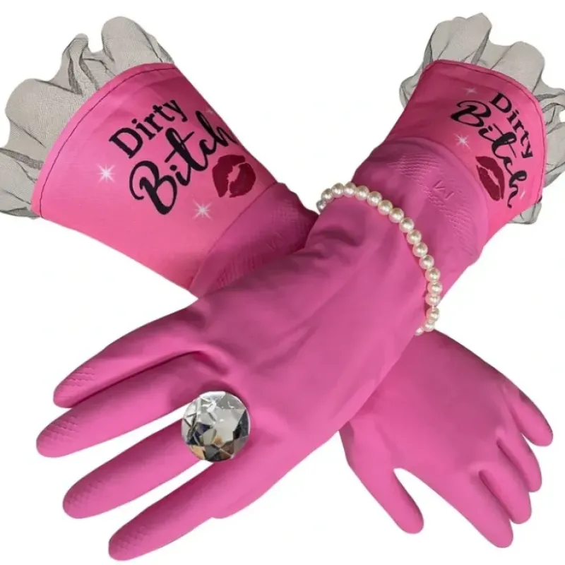 Egpull<DIRTY BITCH Diamond Pearl Luxury Glam Gloves Household Washing Cleaning Kitchen - Miniature Marvels: Airplane Models & Painted Dice