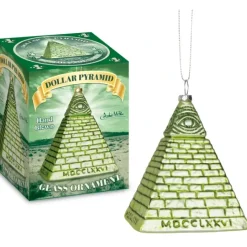 Egpull<Dollar Pyramid Ornament - Holiday Art Hand-Blown Glass Decor Archie McPhee - Miniature Marvels: Airplane Models & Painted Dice