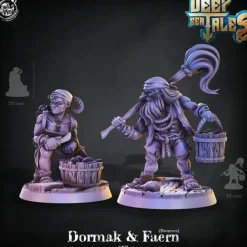 Miniature<Dormak & Faern (Dwarves) - Miniature Marvels: Airplane Models & Painted Dice