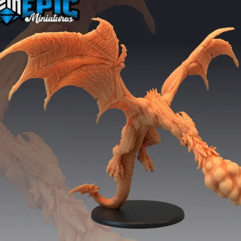 Miniature<Draconic Wyvern Fire Breath - Miniature Marvels: Airplane Models & Painted Dice