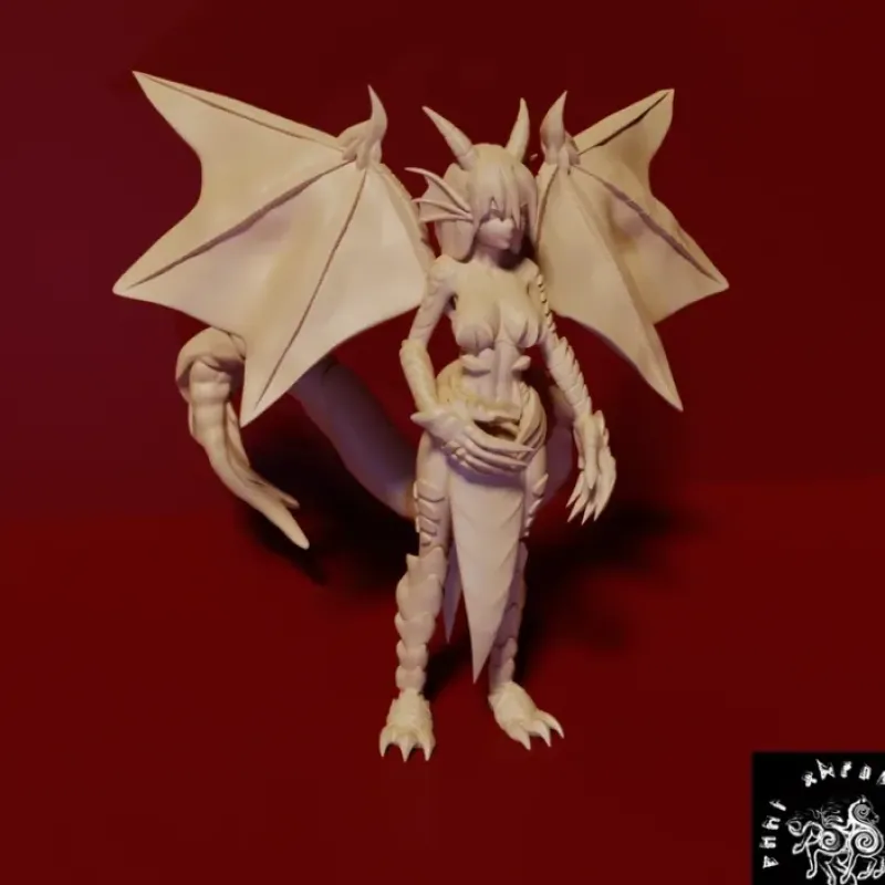 Miniature<Dragon Girl, 28mm - Miniature Marvels: Airplane Models & Painted Dice
