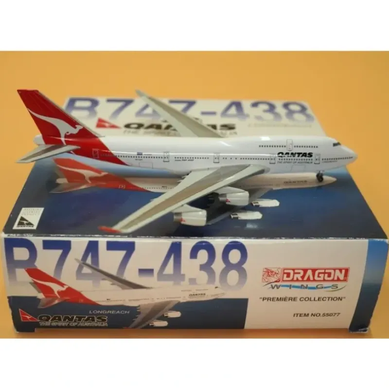 Airplane Model*Dragon Models 55077 1:400 Qantas Boeing 747-400 VH-OJA - Miniature Marvels: Airplane Models & Painted Dice