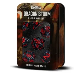 Dice<Dragon Storm Silicone Dice Set: Black Dragon Scales (7) - Miniature Marvels: Airplane Models & Painted Dice