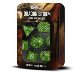 Dice<Dragon Storm Silicone Dice Set: Green Dragon Scales (7) - Miniature Marvels: Airplane Models & Painted Dice