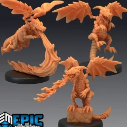 Miniature<Dragon Whelp Constructs - Miniature Marvels: Airplane Models & Painted Dice