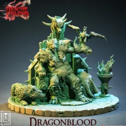 Miniature<Dragonblood Chieftain - Miniature Marvels: Airplane Models & Painted Dice