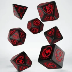 Dice<Dragons Black & Red Dice Set (7)QWS SDRA06 - Miniature Marvels: Airplane Models & Painted Dice