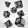 Dice<Dragons Black & White Dice Set (7) QWS SDRA05 - Miniature Marvels: Airplane Models & Painted Dice