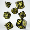 Dice<Dragons Black & Yellow Dice Set (7) QWS SDRA07 - Miniature Marvels: Airplane Models & Painted Dice