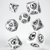 Dice<Dragons White & Black Dice Set (7) QWS SDRA02 - Miniature Marvels: Airplane Models & Painted Dice