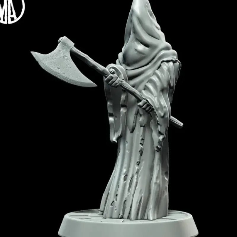 Miniature<Dreadful Headsman Attacking - Miniature Marvels: Airplane Models & Painted Dice
