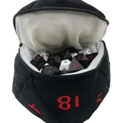 Accessories<Dungeons & Dragons RPG: Black and Red D20 Plush Dice Bag - Miniature Marvels: Airplane Models & Painted Dice