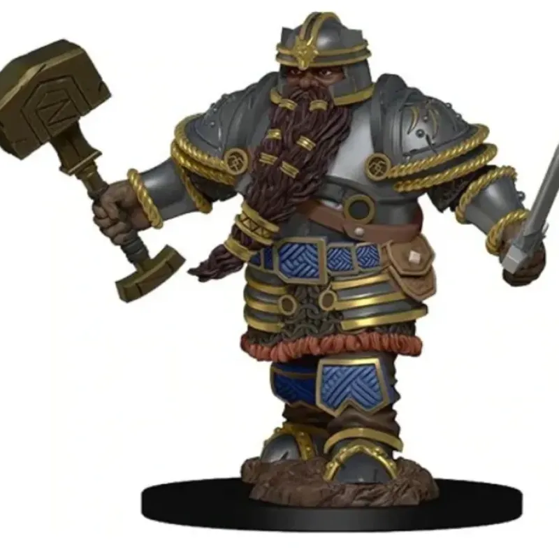 Miniature<Dwarf Male Fighter: Premium Figures - D&D Icons of the Realms WZK 93010 - Miniature Marvels: Airplane Models & Painted Dice