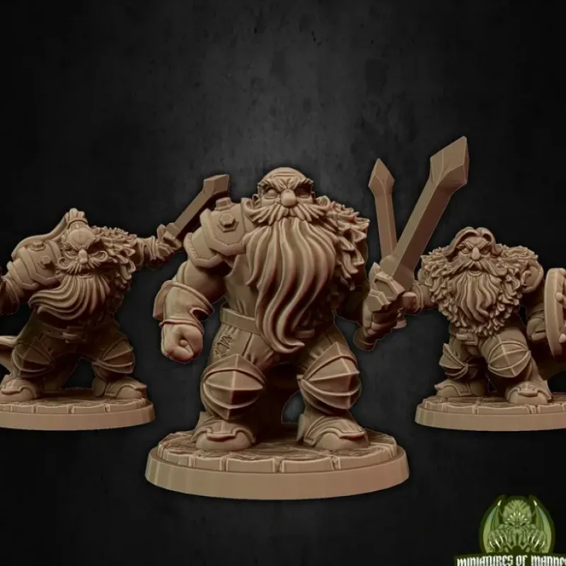 Miniature<Dwarf Soldier Set 5 - Miniature Marvels: Airplane Models & Painted Dice