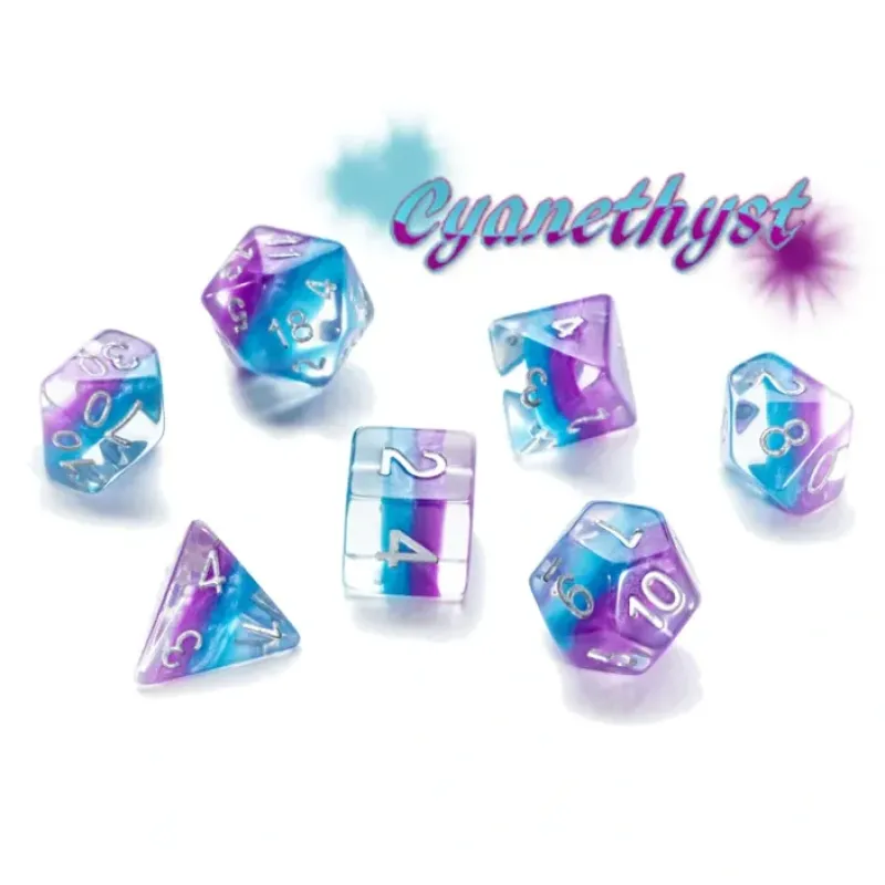 Dice<Eclipse Dice: "Cyanethyst" GKG E0530 - Miniature Marvels: Airplane Models & Painted Dice