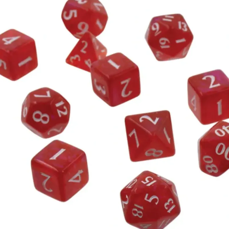 Accessories<Eclipse: Poly 11 Dice Set- Apple Red - Miniature Marvels: Airplane Models & Painted Dice