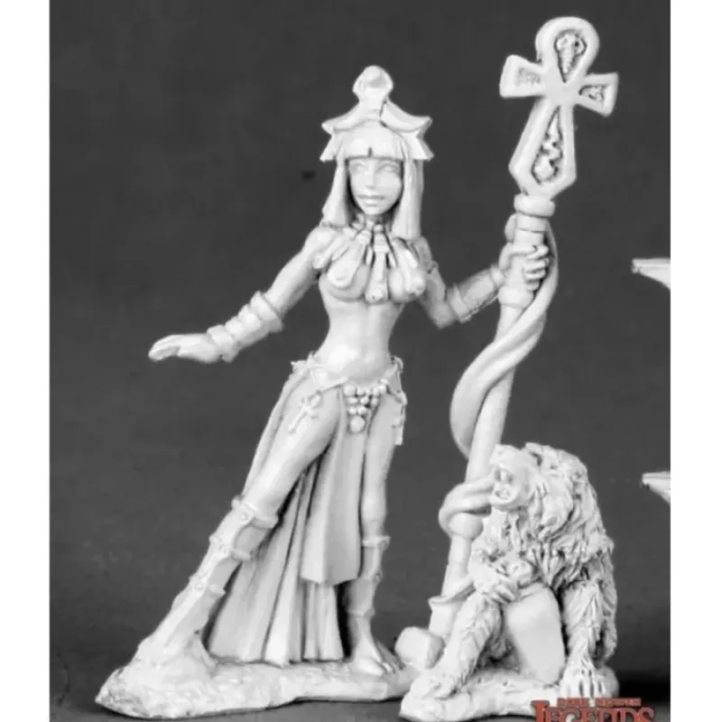 Miniature<Egyptian Priestess and Baboon: Dark Heaven Legends RPR 03506 - Miniature Marvels: Airplane Models & Painted Dice