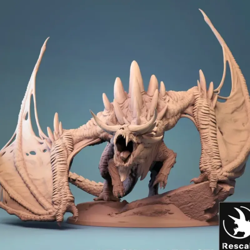 Miniature<Elder Magma Dragon - Miniature Marvels: Airplane Models & Painted Dice