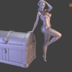 Miniature<Elf Pinup, Casual Hair - Miniature Marvels: Airplane Models & Painted Dice