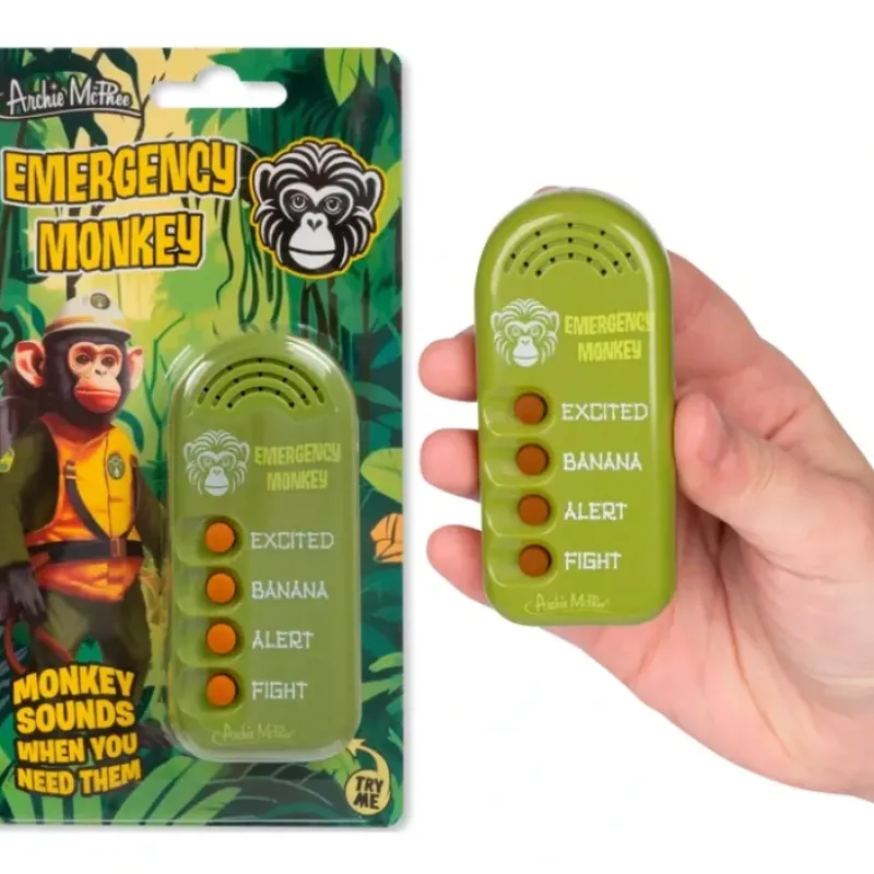 Egpull<EMERGENCY MONKEY - Handheld Sound Machine Noise Maker Gag Toy - Archie McPhee - Miniature Marvels: Airplane Models & Painted Dice