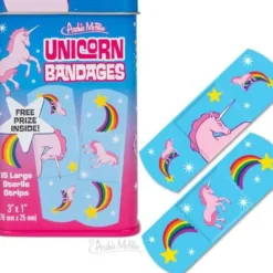 Egpull<Enchanted Unicorn Bandages in Cute Collectible Tin - Band-Aids Archie McPhee - Miniature Marvels: Airplane Models & Painted Dice