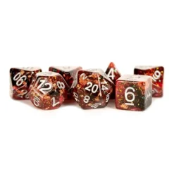 Dice<Eternal Fire 16mm Resin Poly Set MET 631 - Miniature Marvels: Airplane Models & Painted Dice