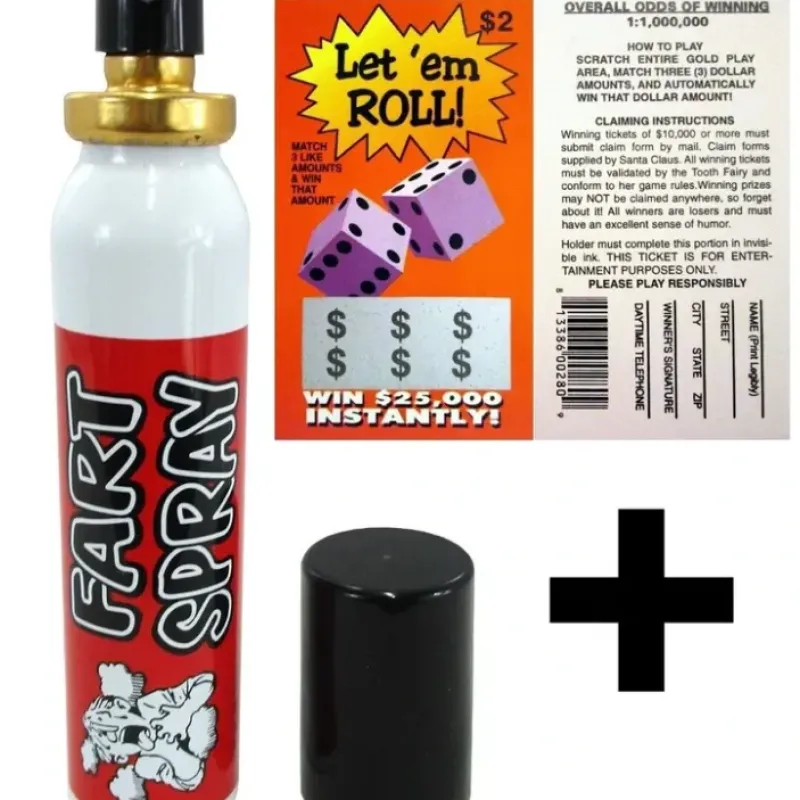 Egpull<Fake Lotto Ticket + Liquid Fart Spray Can Stink Bomb Ass Stinky Gag Prank ~COMBO - Miniature Marvels: Airplane Models & Painted Dice