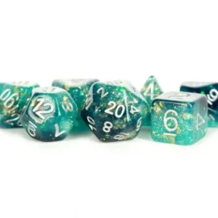 Shop All*FanRoll LIC634 Eternal Teal & Black w/ White Numbers - Miniature Marvels: Airplane Models & Painted Dice