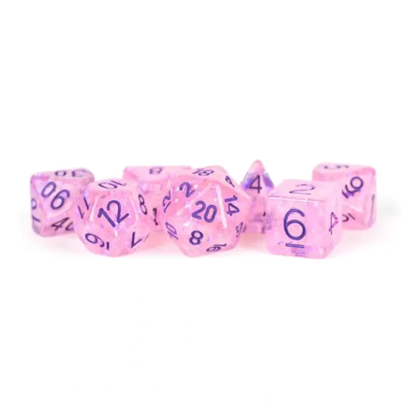Shop All*FanRoll LIC684 Flash Dice Pink Dice w/ Purple Numbers - Miniature Marvels: Airplane Models & Painted Dice