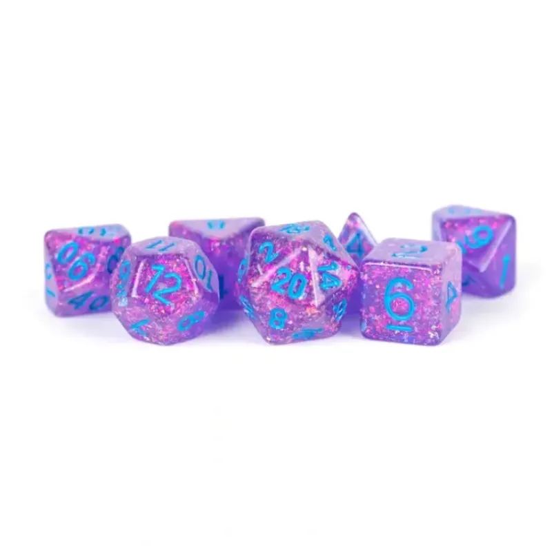Shop All*FanRoll LIC683 Flash Dice Purple Dice w/ Blue Numbers - Miniature Marvels: Airplane Models & Painted Dice
