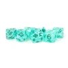 Shop All*FanRoll LIC685 Flash Dice Teal Dice w/ Green Numbers - Miniature Marvels: Airplane Models & Painted Dice